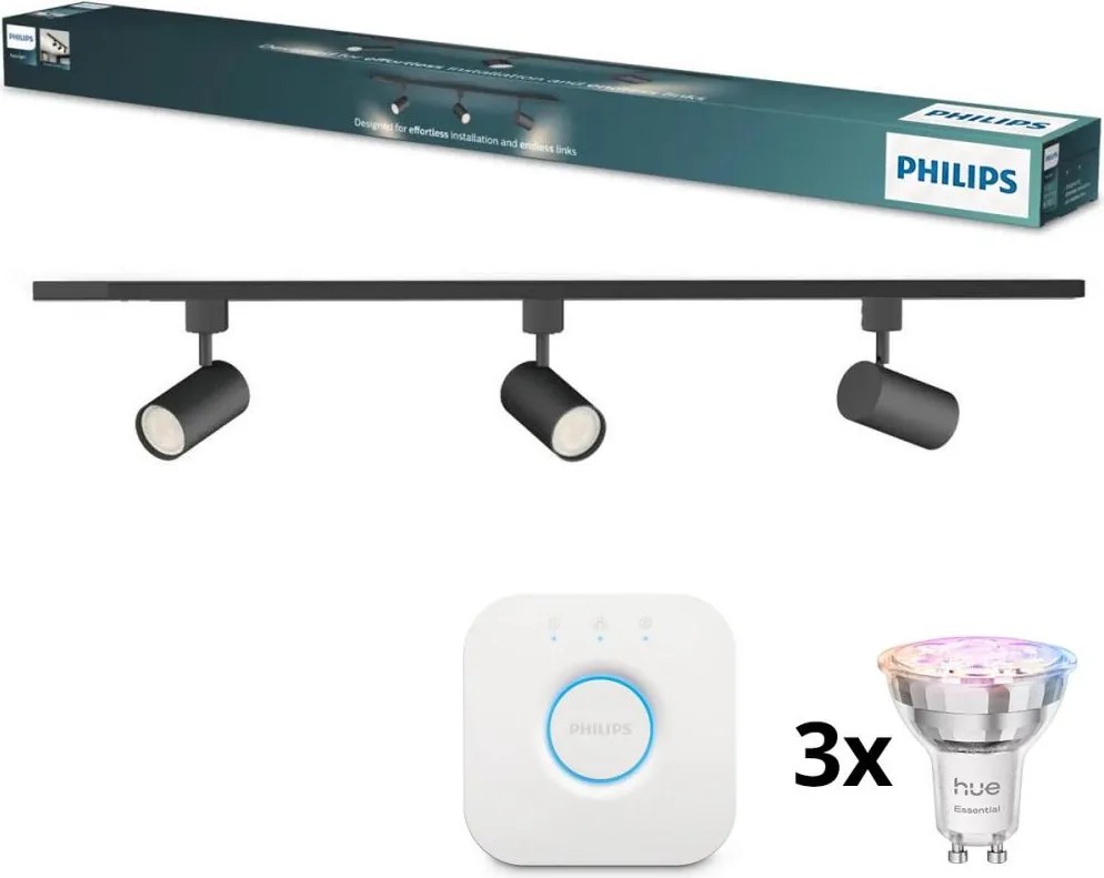 Philips - LED fényerőszabályozható spot sínes EASYLINK HUE rendszerhez 3xGU10/4,7W/230V + Hue bridge