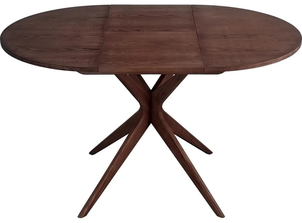 Kerek bővíthető étkezőasztal hosszabbító asztallappal diófa dekorral ø 90 cm Jubi – Ragaba