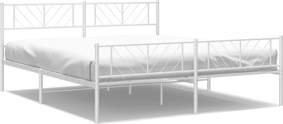 vidaXL fehér fém ágykeret fej- és lábtámlával 183 x 213 cm