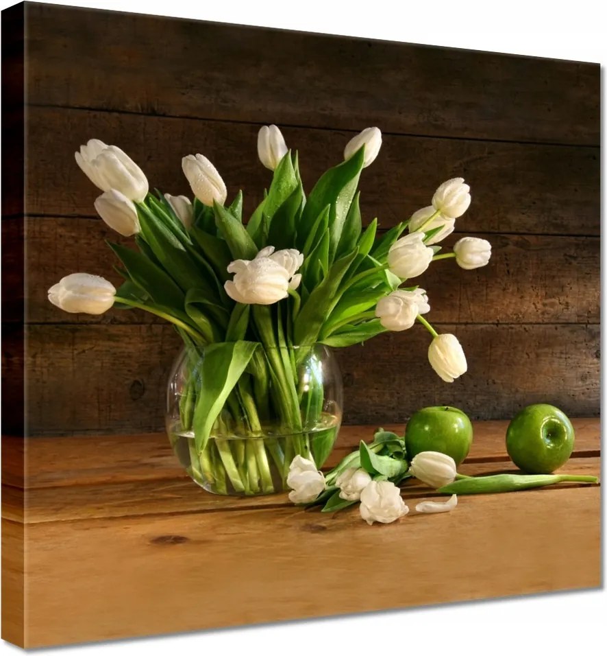 Vászonkép 60x60 Fehér tulipánok