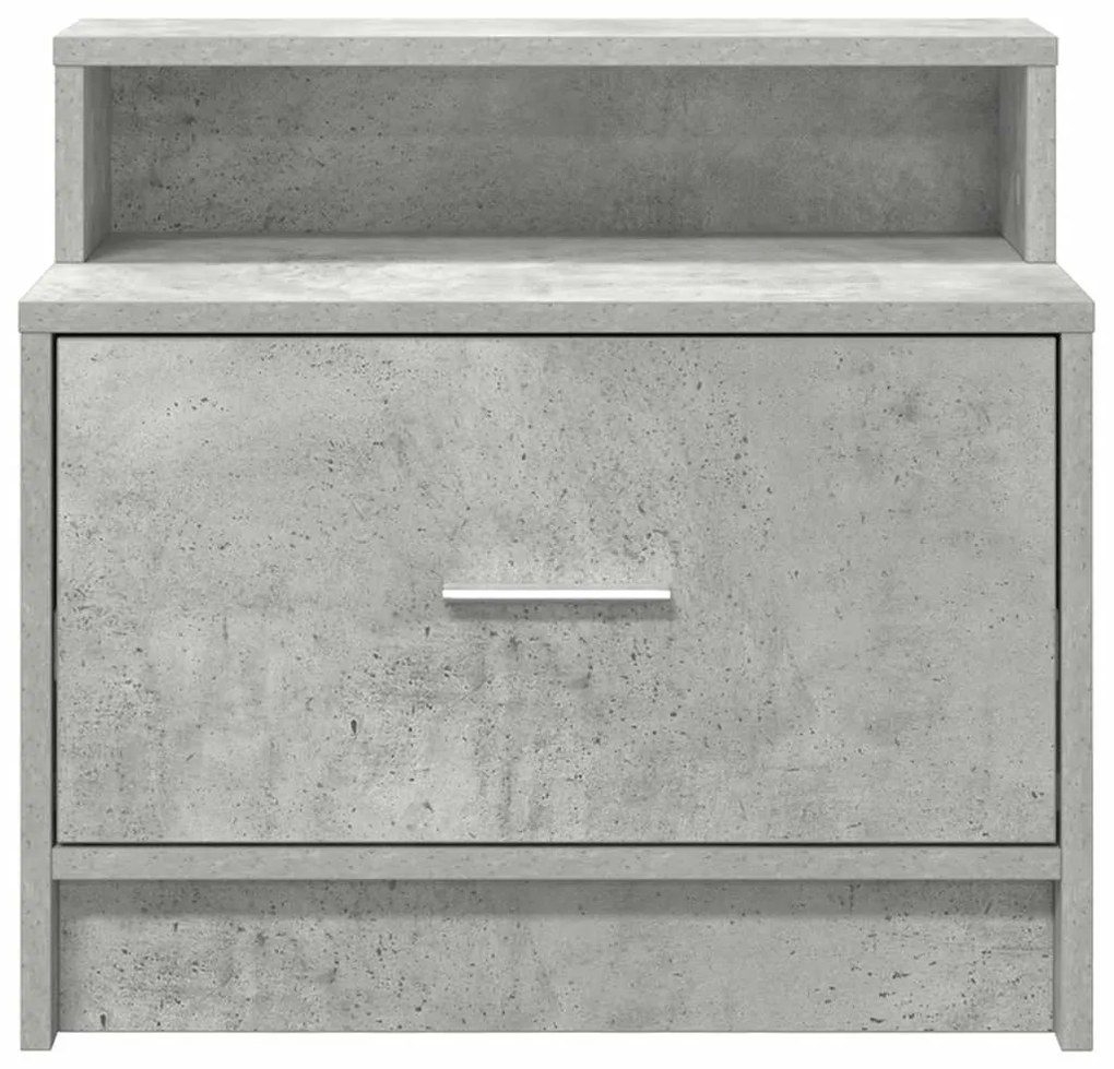 2 db betonszürke éjjeliszekrény fiókkal 51 x 31 x 47 cm