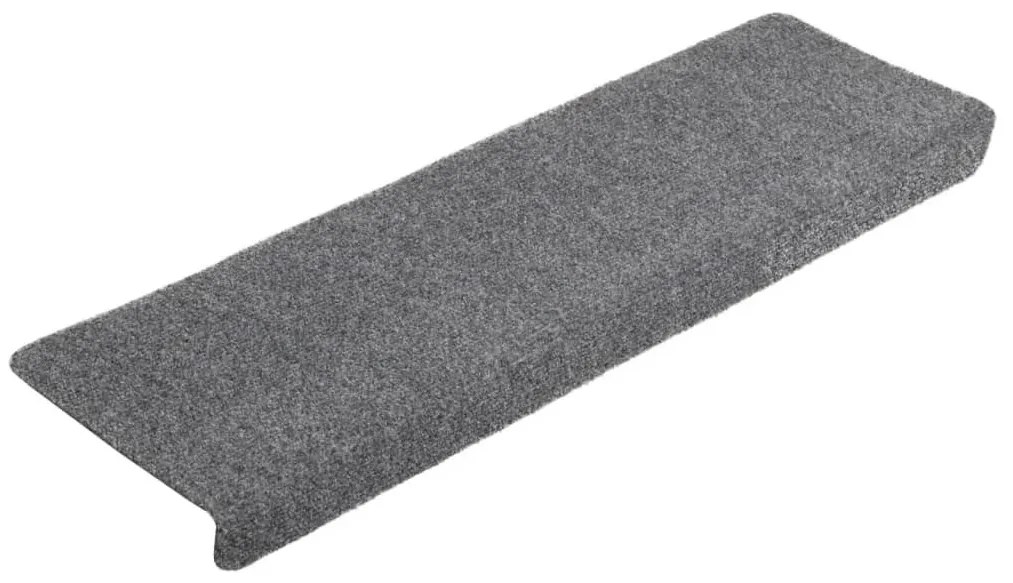 5 db tűlyukasztott világosszürke lépcsőszőnyeg 65x21x4 cm