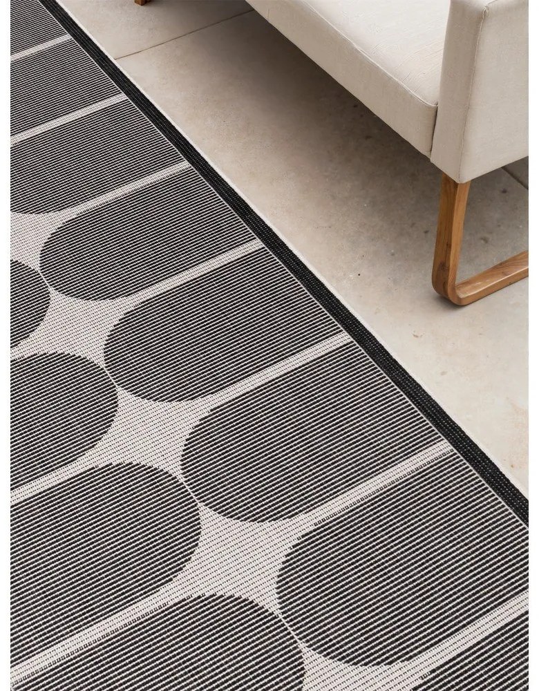 Fekete-fehér kültéri-beltéri futószőnyeg 80x250 cm Duet Bowen – NORTHRUGS