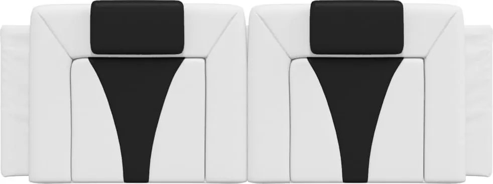 fehér és fekete műbőr fejtámla párna Viana 140 cm