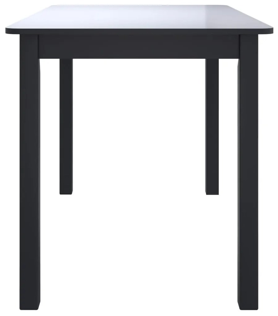 Fekete tömör gumifa étkezőasztal 114 x 71 x 75 cm
