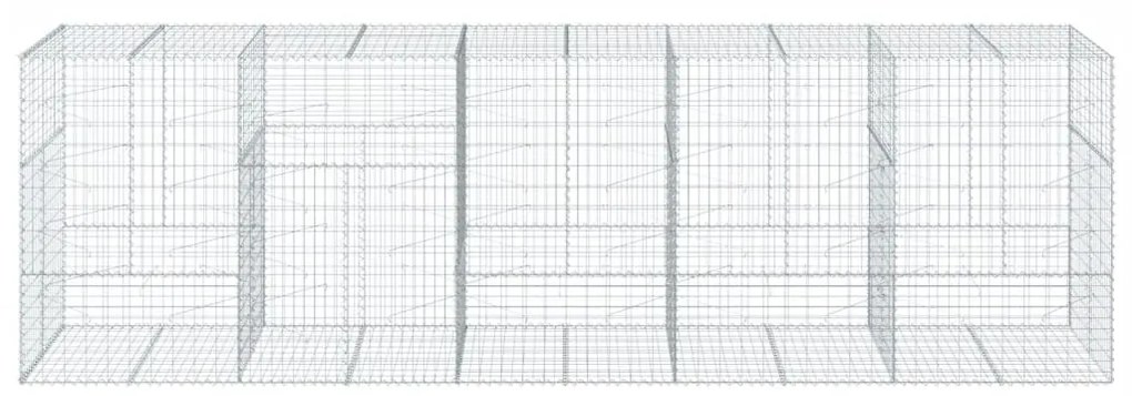 horganyzott vas gabion kosár fedéllel 500 x 100 x 150 cm