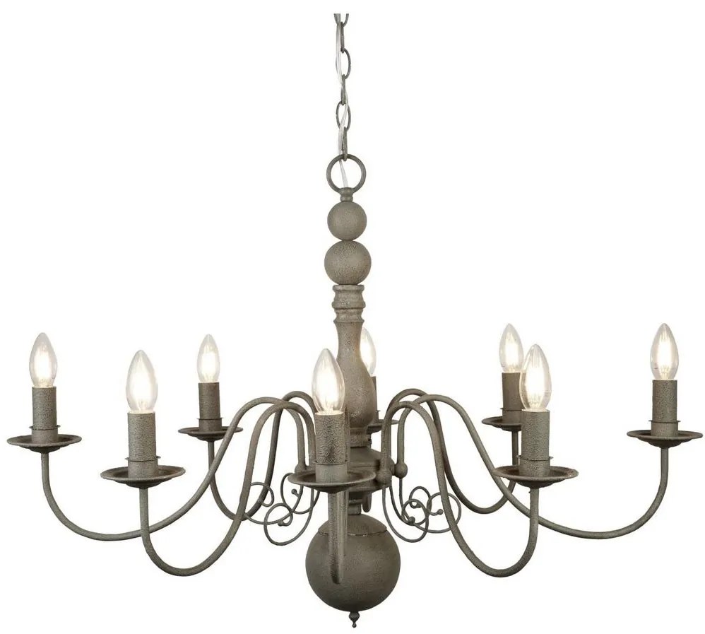 Searchlight 2268-8GY - Csillár láncon GREYTHORNE 8xE14/40W/230V