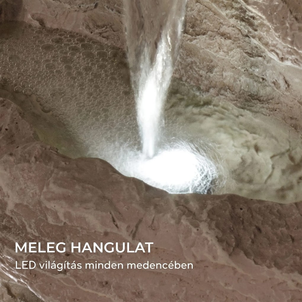 Blumfeldt Stonehenge XL, napelemes szökőkút, LED világítás, polyresin, lítium-ion akkumulátor