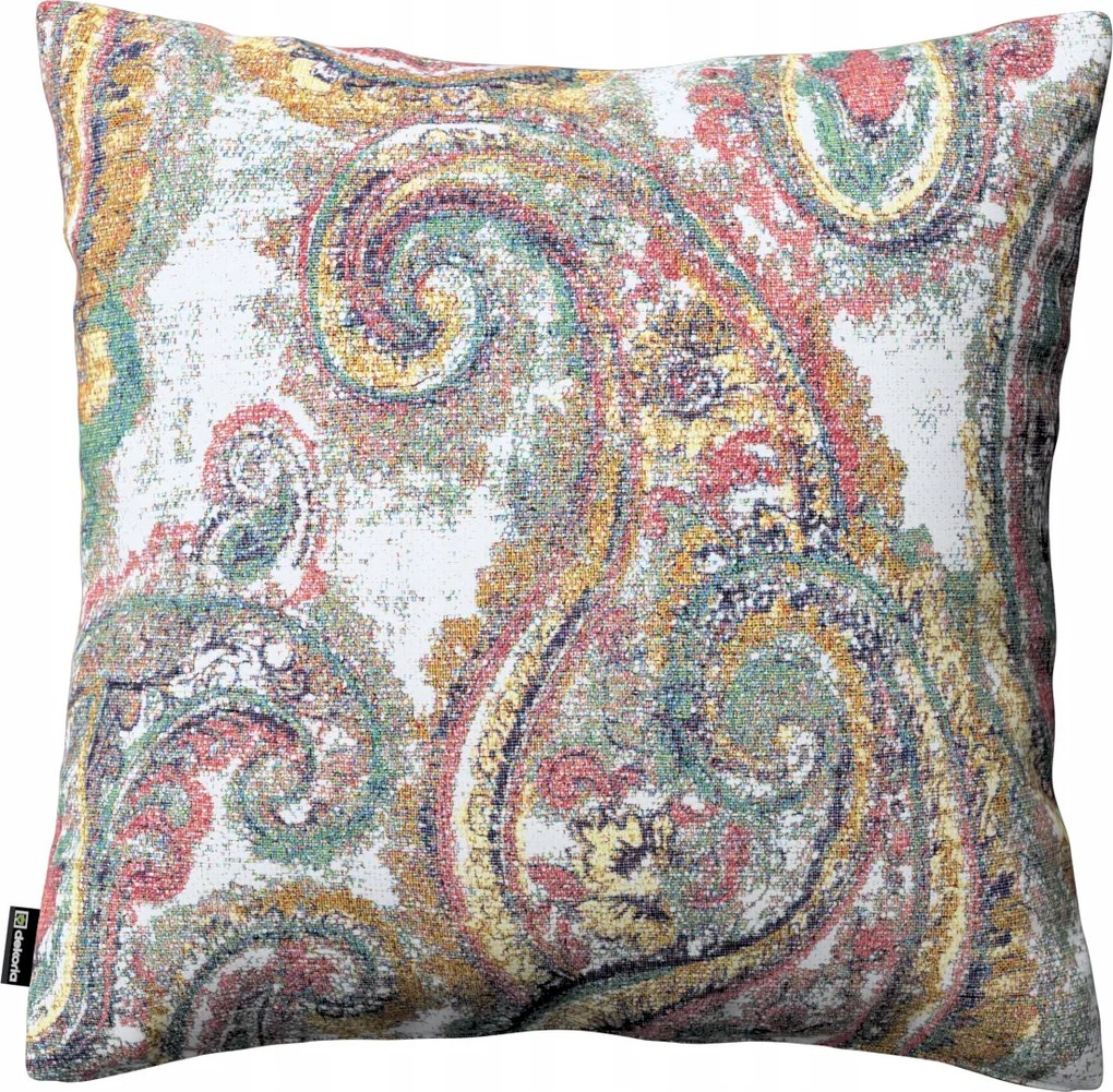 Párnahuzat 60x60 többszínű paisley krémszínű alapon