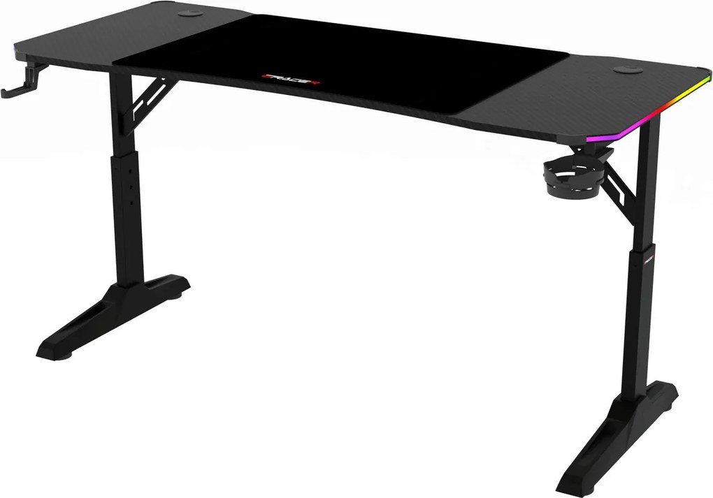 LUMEN RGB LED gamer asztal 120 × 60 cm