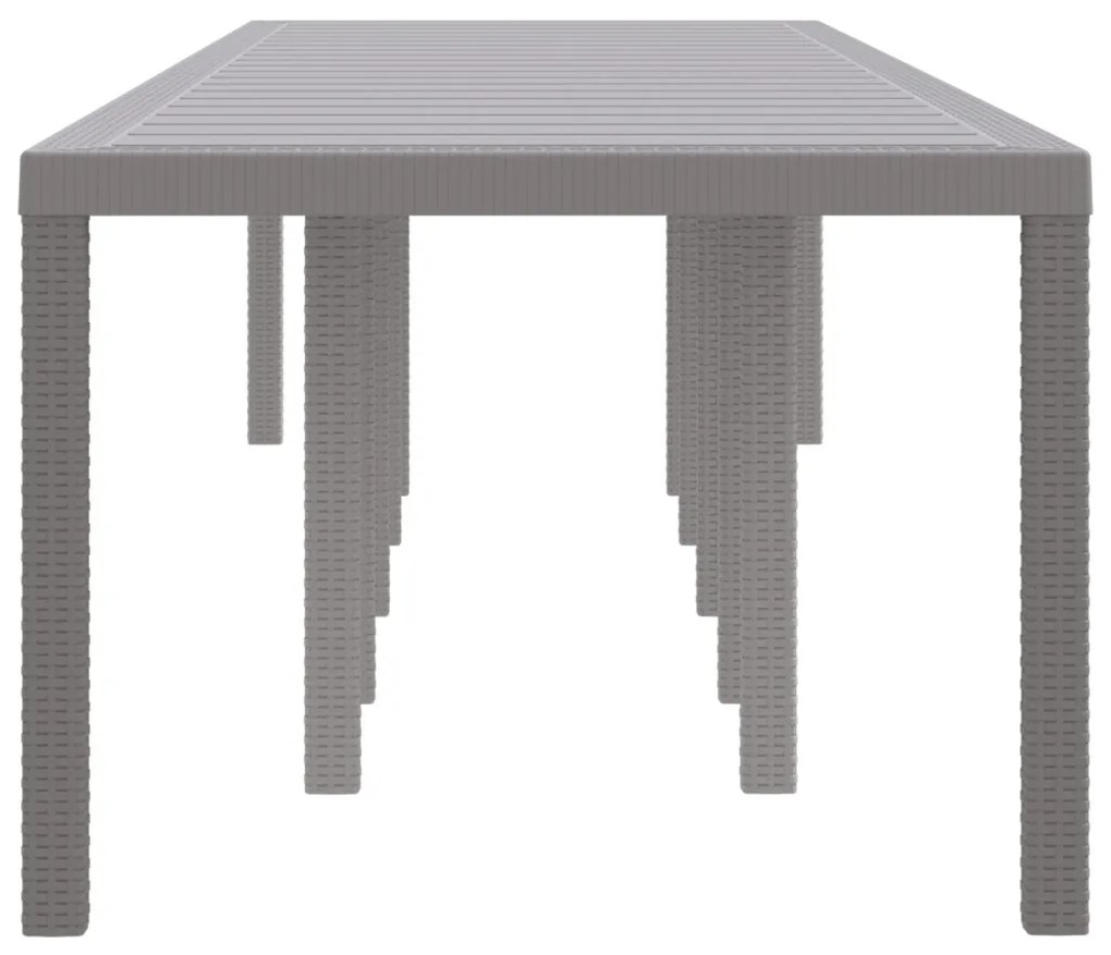 Kerti Asztal Világosszürke 350x100x73 cm Poly Rattan