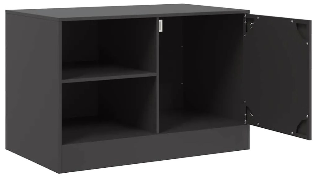 fekete acél TV-szekrény 67 x 39 x 44 cm