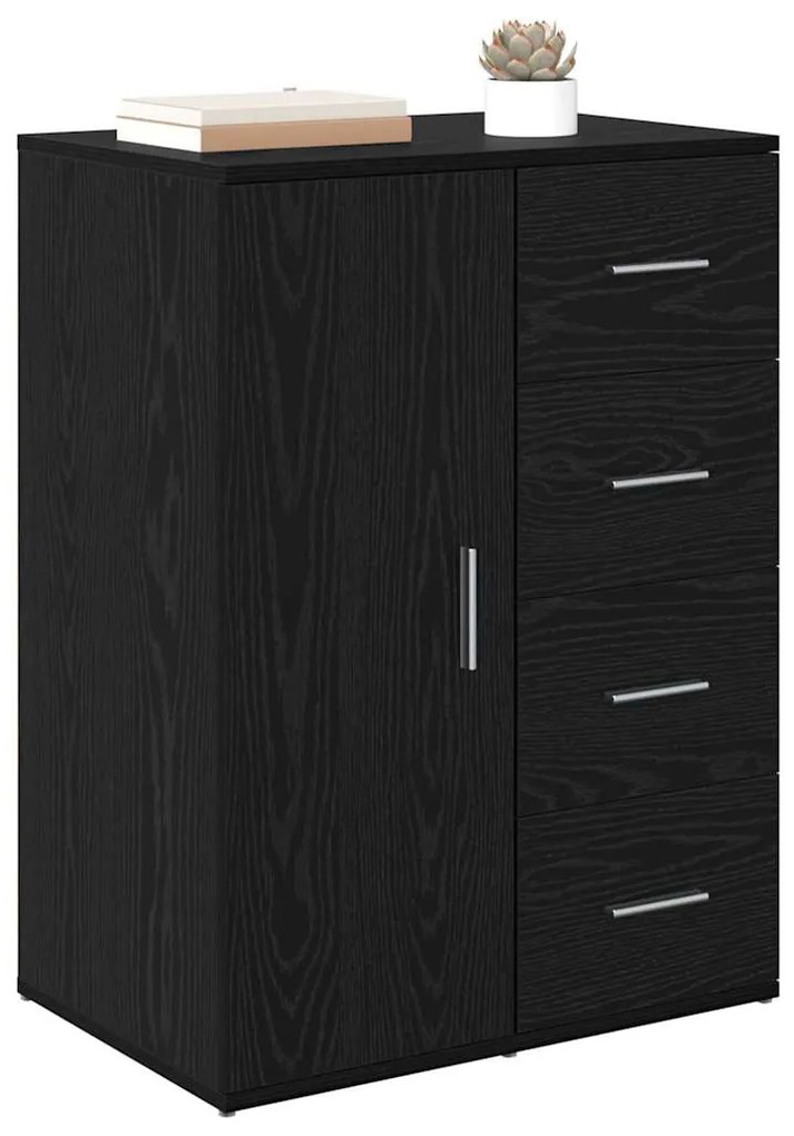 Széf fiókkal Fekete tölgy 59 x 39 x 80 cm Faanyag