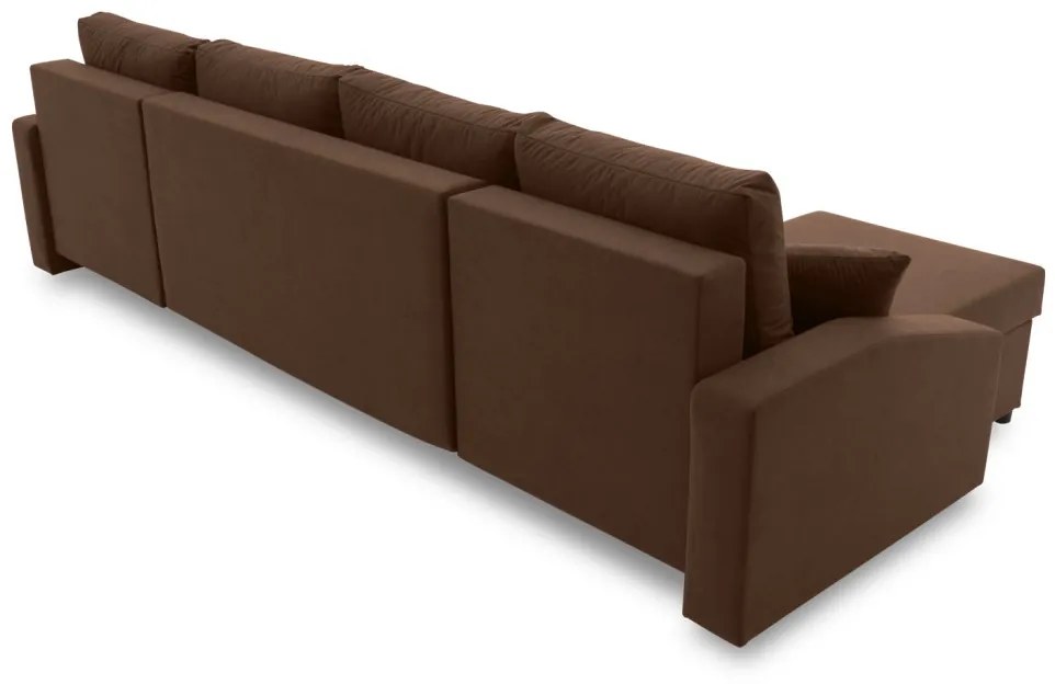 Sparta Plus sarokkanapé, szövet anyag, univerzális oldal, barna