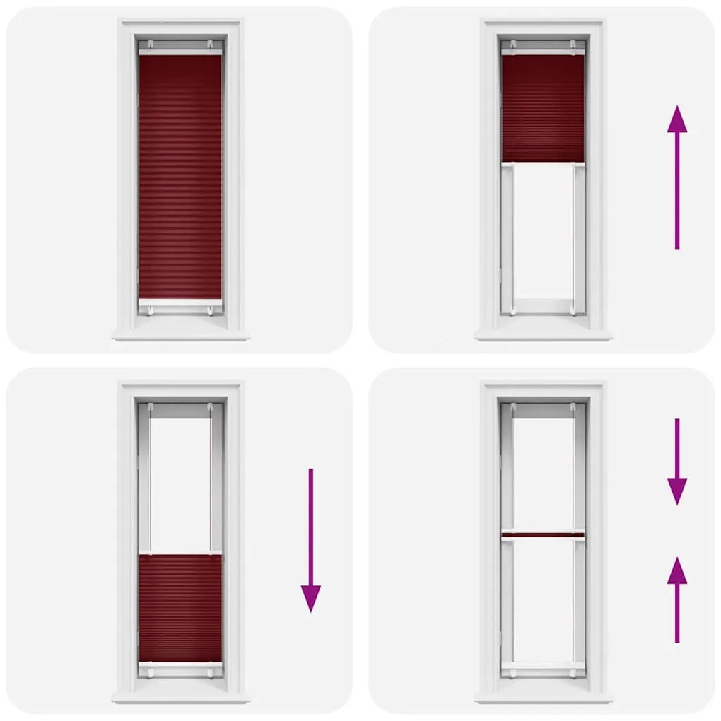 pliszírozott redőny Bordeaux piros 40x150 cm szövetszélesség