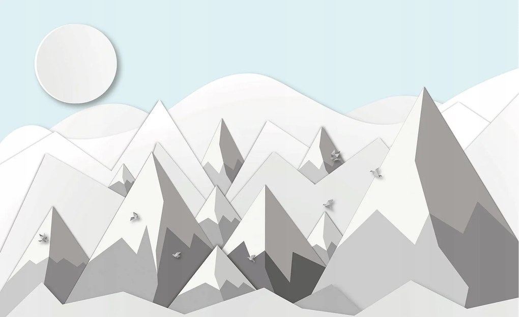 Fotótapéta Hegyek origami minimalizmus skandináv kék vinil 254x184 +ragasztó