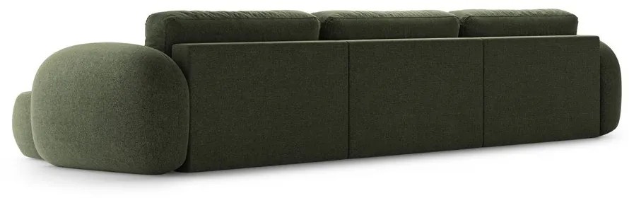 Zöld zsenília kinyitható-tárolóhelyes (U alakú) sarokkanapé Tonale – Cosmopolitan Design