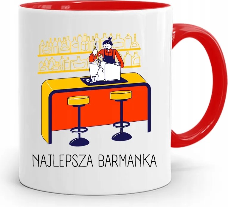 Piros Bögre Ajándék A Legjobb Pultosnőnek fényképes nyomtatással