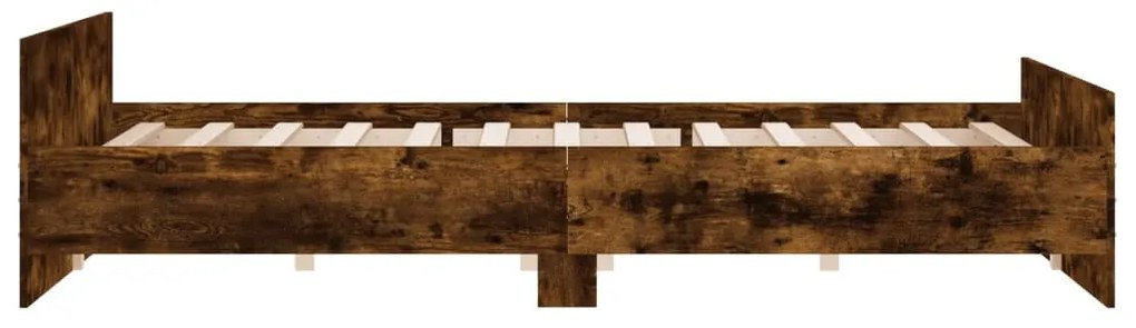 füstös tölgy színű ágykeret fej- és lábtámlával 200 x 200 cm