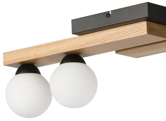 Csillár zsinóron CORTINA 2xE27/15W/230V + 2xG9/5W/230V fekete/tölgy