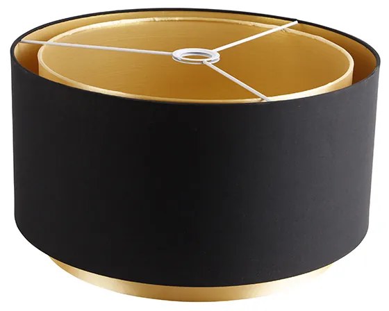 Szövet lámpabúra fekete 40/47/26 arany belsővel