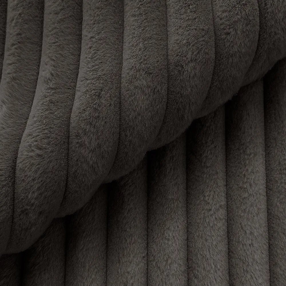 Sötétszürke kordbársony sarokkanapé (bal oldali-U alakú) Justin – Ropez