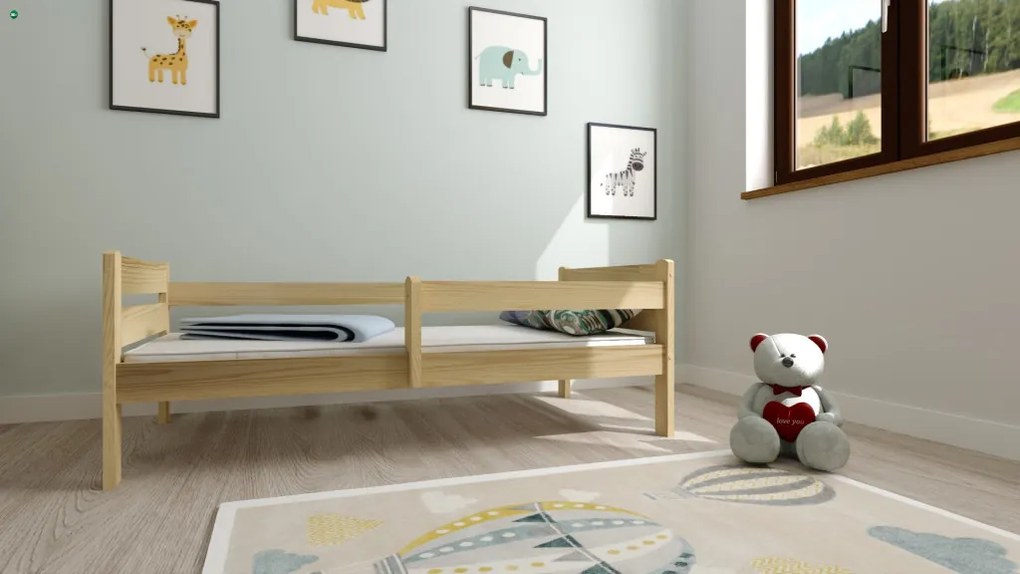Edi fenyő gyerekágy natúr 80x200 + ajándék ágyrács