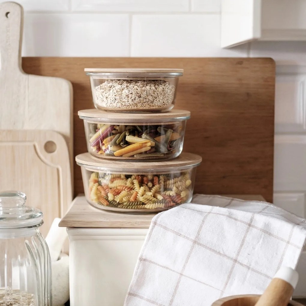 Florina Clavato üvegedény bambusz fedéllel , 390 ml, S