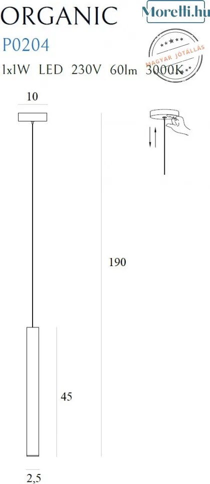 Függeszték Arany ORGANIC MAXLIGHT P0204
