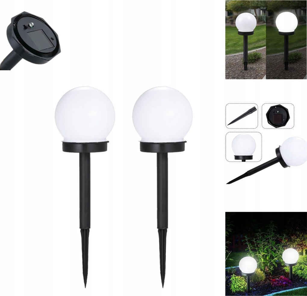 Napelemes Kerti Lámpa Beszúrható Gömbök 2 Db Fehér Napelemes Kerti Lámpa