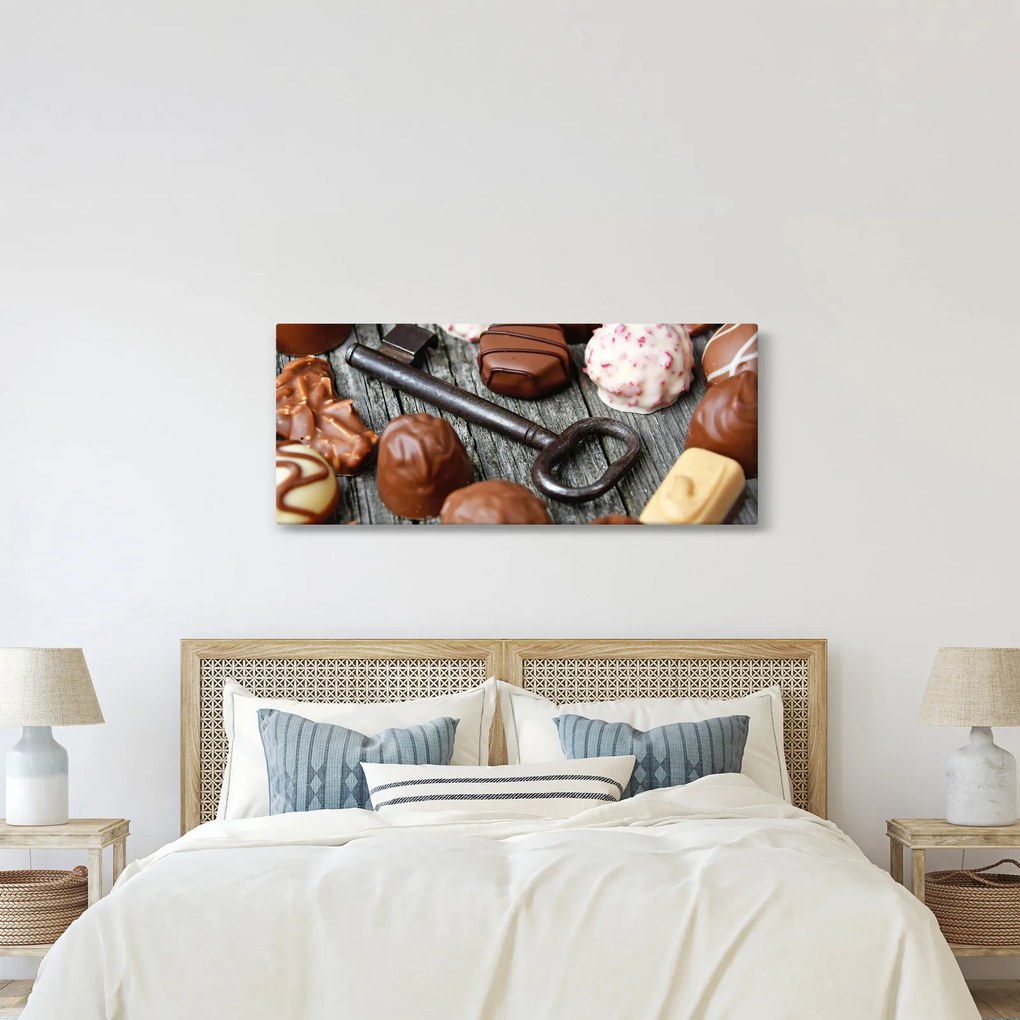 Csokoládé és a kulcs képe (120x50 cm)