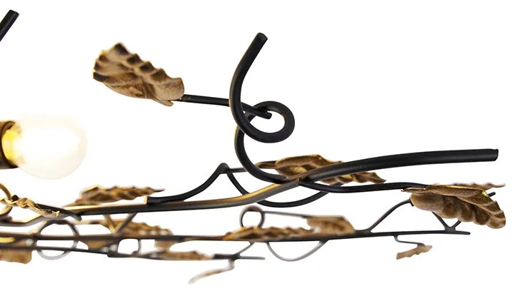 Okos mennyezeti lámpa fekete arannyal 80 cm 4-lámpás, 4 Wifi P45-tel - Foglie