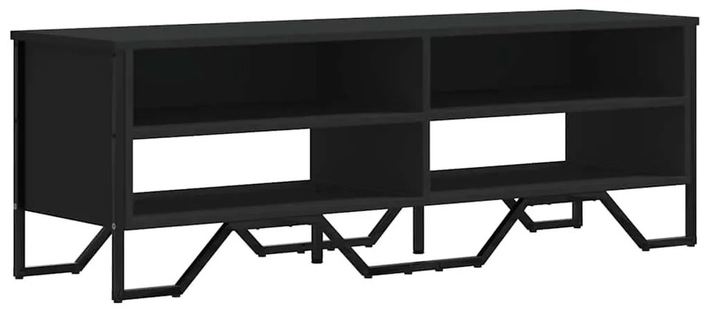 fekete szerelt fa TV-szekrény 122 x 34 x 41 cm