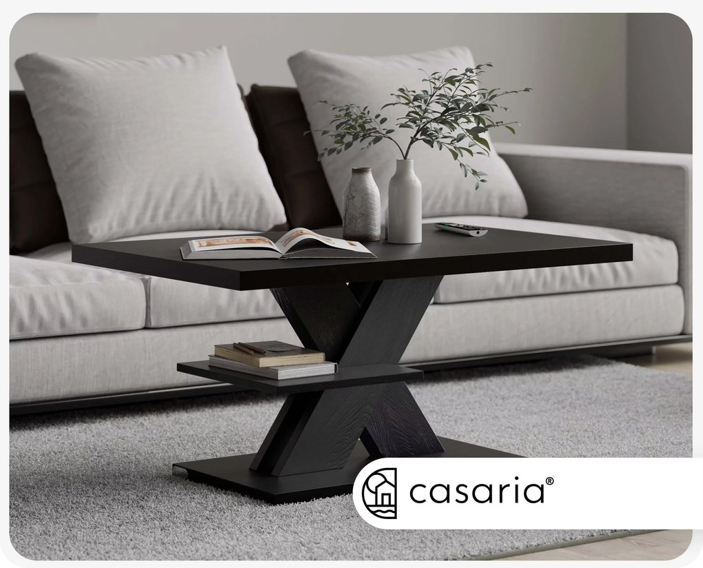Deuba Detroit konferencia asztal 90x60x45cm - fekete