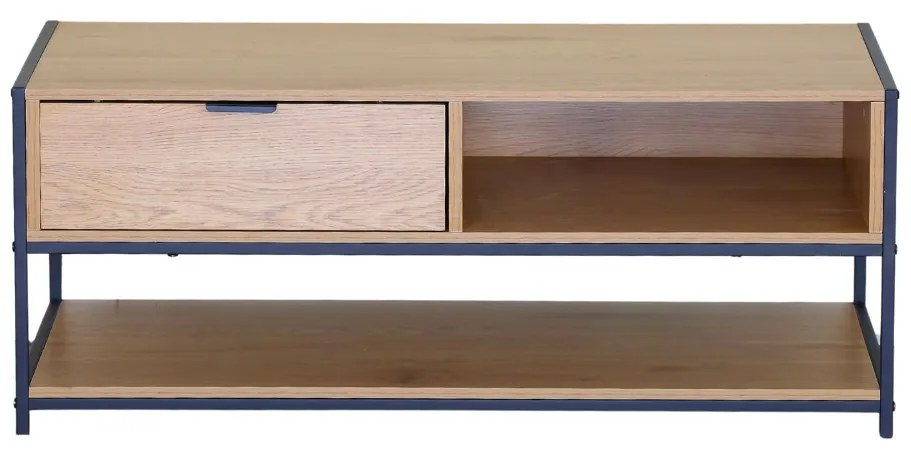 Intenso Home dohányzóasztal fiókkal 100 x 50cm (Aranytölgy) | Masszív fém váz, praktikus fiók