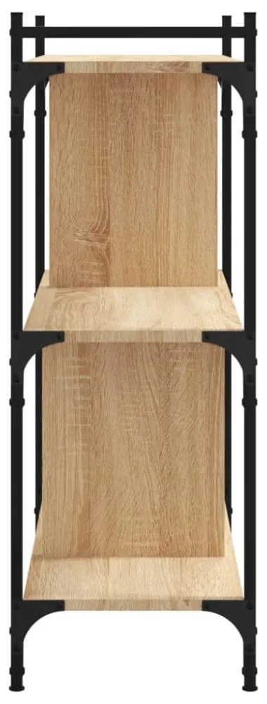 3 szintes sonoma tölgy színű fa könyvespolc 76 x 32 x 88 cm