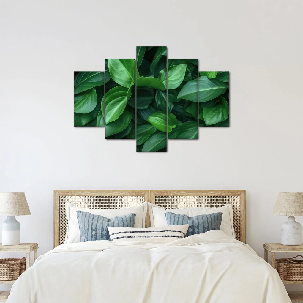 Kép - Zöld levelek (150x105 cm)