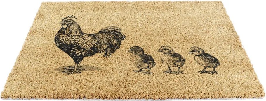 Kókuszrost lábtörlő 40x60 cm Chickens and Chicks – Artsy Doormats