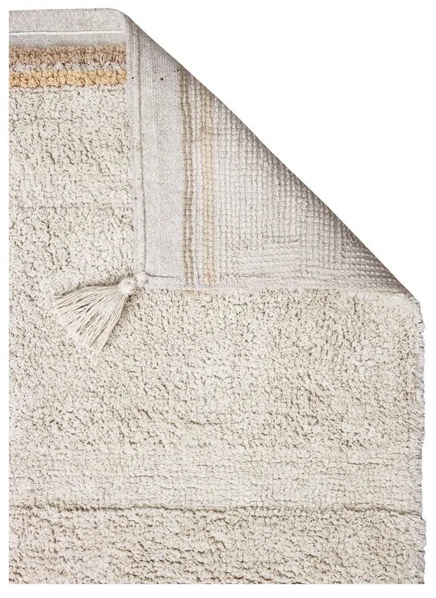 Krémszínű mosható kézi szövésű pamut szőnyeg 90x130 cm Bloom Natural – Lorena Canals