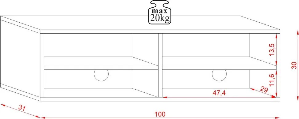 TV-szekrény 100 cm, 1 ajtóval, fekete/magasfényű fekete színkombinációban DERBY
