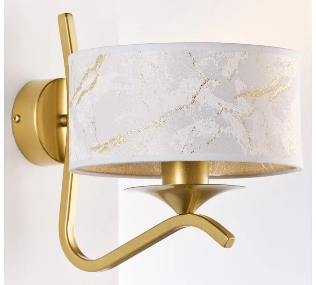 Jupiter 2111 - KASZMIR fali lámpa 1xE27/15W/230V fehér/arany/márványmintás