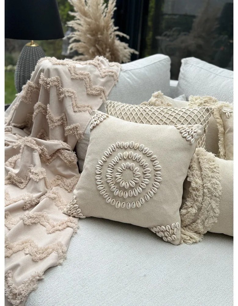 Pamut párnahuzat 43x43 cm Seashells – Mioli Decor