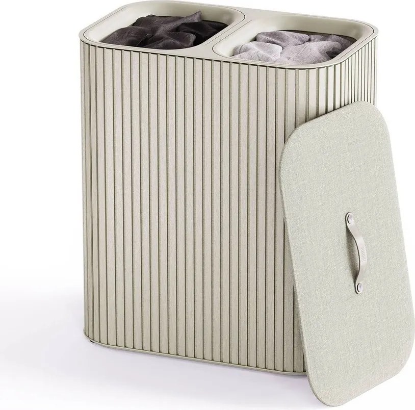 Bézs bambusz szennyeskosár 2x45 l Tota Luxe – Joseph Joseph