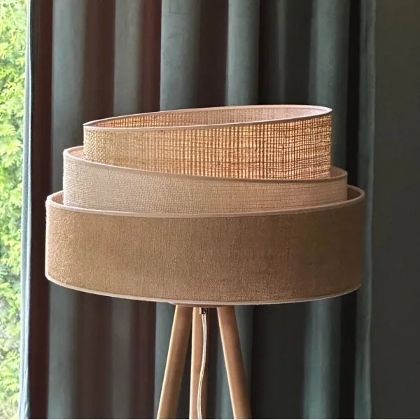 Duolla - Állólámpa YUTE TRIO 1xE27/15W/230V átm. 45 cm barna/szürke/bézs