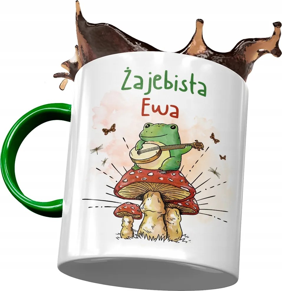 Zöld Bögre Éva Barátnő Feleség Ajándék Nyomtatott Fotóval