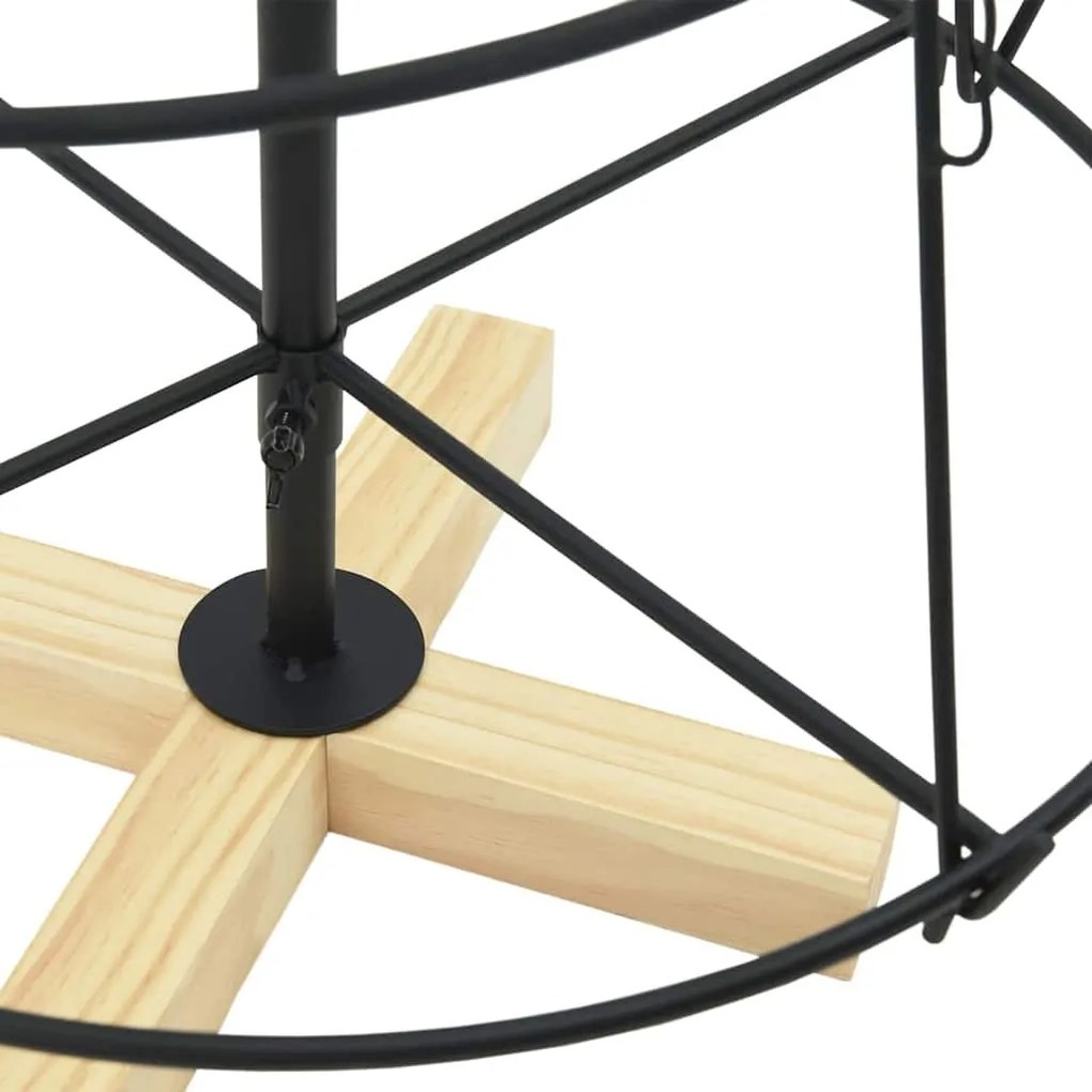 Karácsonyi kúp fa állvánnyal Fekete 90 cm Acél