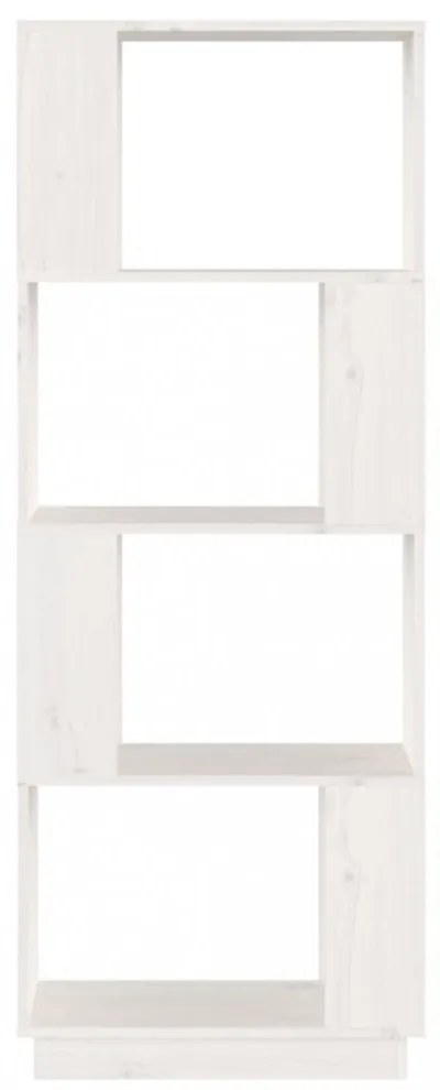 fehér tömör fenyőfa könyvszekrény/térelválasztó 51x25x132 cm