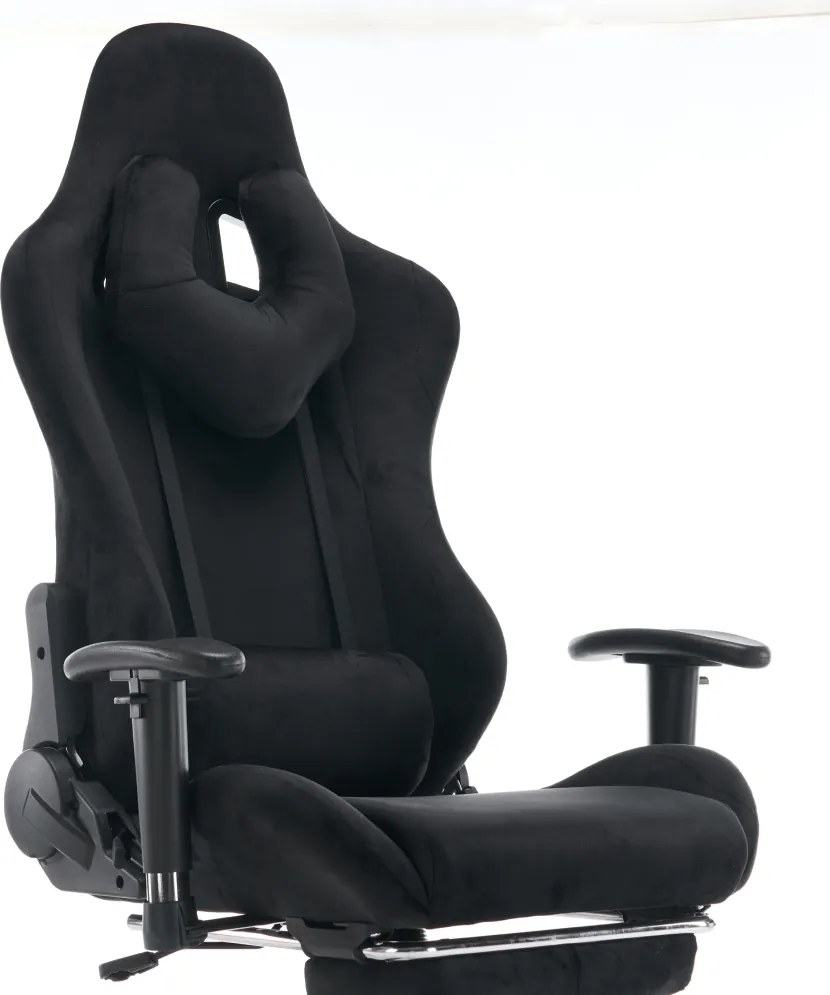 Irodai/gamer szék, fekete Velvet szövet, teherbírás 150 kg, SALOP