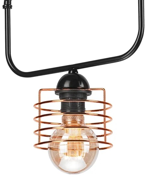 Csillár láncon MORGAN 1xE27/60W/230V fekete/réz