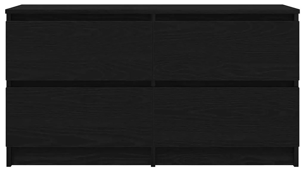 fekete szerelt fa TV-szekrény 100x35x54 cm